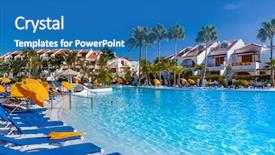  Presentation with island - PPT layouts enhanced with swiming - water pool at tenerife island background and a teal colored foreground