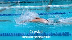  Presentation with stroke - Slide deck enhanced with swimmer during practice butterfly stroke background and a  colored foreground
