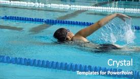  Presentation with swimmer - Beautiful slides featuring swimmer during practice backdrop and a teal colored foreground