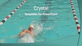  Presentation with high school psychology - Presentation having swimmer in a high school background and a  colored foreground