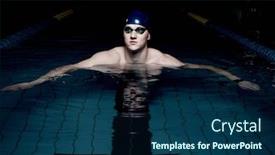  Presentation with swimming pool - Slide set enhanced with swimmer-in-swimming-pool background and a navy blue colored foreground