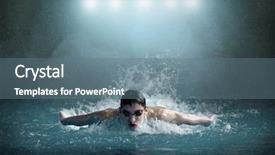 Presentation with butterfly transformation - Theme with swimmer in waterpool butterfly style background and a ocean colored foreground