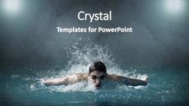  Presentation with folder style - Presentation having swimmer in waterpool butterfly style background and a dark gray colored foreground