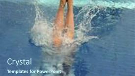  Presentation with swimmer - Slide deck enhanced with swimmer-launched-into-water background and a ocean colored foreground