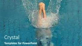  Presentation with swimmer - Slides consisting of swimmer-launched-into-water background and a ocean colored foreground