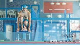  Presentation with photo tulips - Audience pleasing slides consisting of swimmer man standing on ledge backdrop and a light blue colored foreground