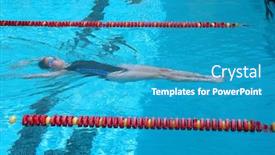  Presentation with swimmer - Audience pleasing slides consisting of swimmer resting relaxing during her practice backdrop and a teal colored foreground