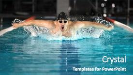  Presentation with stroke - Slides featuring swimmer swimming the butterfly stroke background and a teal colored foreground