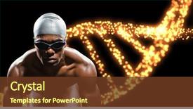  Presentation with dna black - PPT layouts with swimmer with light dna background and a tawny brown colored foreground