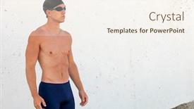  Presentation with swimmer - Audience pleasing presentation theme consisting of swimmer backdrop and a cream colored foreground