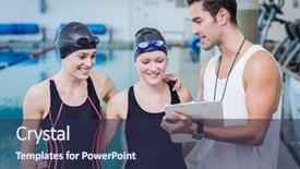  Presentation with trainer - Slide deck consisting of  background and a  colored foreground