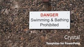  Presentation with swimming - Slide set enhanced with swimming-and-bathing-prohibited-sign background and a tawny brown colored foreground