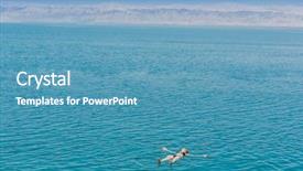  Presentation with water woman swimming underwater - Colorful theme enhanced with swimming bathing in dead sea backdrop and a teal colored foreground