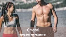  Presentation with winter sports - Theme enhanced with swimming-couple-of-swimmers-having background and a coral colored foreground