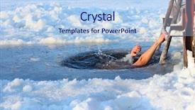  Presentation with frost border on ice christmas - Cool new slide set with swimming in an ice hole backdrop and a light blue colored foreground