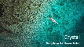  Presentation with swimming - Beautiful slide deck featuring swimming in beautiful azure sea backdrop and a ocean colored foreground