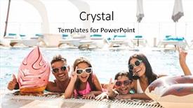  Presentation with memory book family photo album - Presentation theme with swimming in pool with rubber background and a white colored foreground