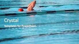  Presentation with swimming - Presentation theme enhanced with swimming laps background and a  colored foreground