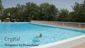  Presentation with swimmingpool - Cool new presentation theme with swimming-man-in-a-luxury backdrop and a light blue colored foreground