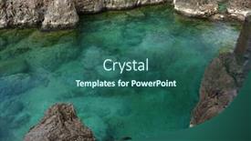  Presentation with lava - Slide set featuring swimming natural pools of volcanic lava in porto moniz madeira island portugal europe background and a ocean colored foreground