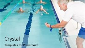  Presentation with safety training poor housekeeping - Audience pleasing PPT layouts consisting of swimming pool - swimmer training competition backdrop and a  colored foreground