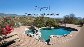  Presentation with hot tub - Colorful theme enhanced with swimming-pool-and-hot-tub backdrop and a light blue colored foreground