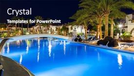  Presentation with swimming pool - PPT layouts featuring swimming-pool-at-night-vacation background and a black colored foreground