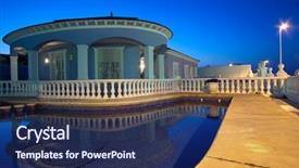  Presentation with swimming - PPT layouts with swimming pool at night background and a navy blue colored foreground