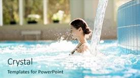  Presentation with serene - Amazing PPT layouts having swimming-pool at spa backdrop and a cool aqua colored foreground