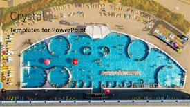  Presentation with water sports - Slide set featuring swimming-pool-from-above-top background and a yellow colored foreground