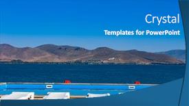  Presentation with lake front - PPT layouts having swimming-pool-in-front background and a gray colored foreground