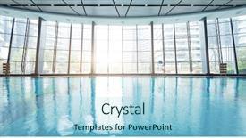  Presentation with modern hi tech design - Presentation with swimming pool in modern gym background and a light blue colored foreground
