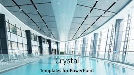  Presentation with swimming pool - Presentation enhanced with swimming pool in modern gym background and a  colored foreground