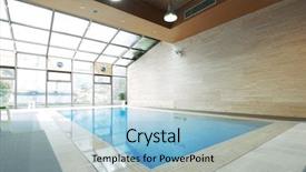  Presentation with modern hi tech design - Amazing presentation theme having swimming pool in modern gym backdrop and a light blue colored foreground