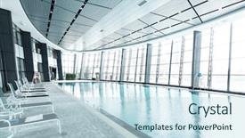  Presentation with swimming pool - Presentation consisting of swimming pool in modern gym background and a  colored foreground