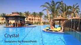  Presentation with gods of egypt - Beautiful theme featuring swimming pool in tropical resort backdrop and a  colored foreground