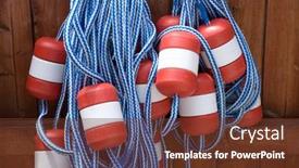  Presentation with hang - PPT theme having swimming-pool-lane-floats-hang background and a tawny brown colored foreground