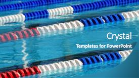  Presentation with pool lanes - Presentation theme with swimming pool lanes in competition background and a teal colored foreground