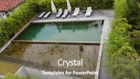  Presentation with apartment buildings - Cool new theme with swimming pool of luxury apartment buildings outdoors backdrop and a gray colored foreground