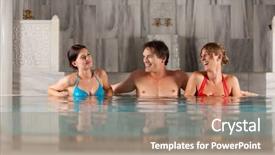  Presentation with swimming pool - Theme enhanced with swimming pool or thermal bath background and a  colored foreground
