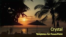  Presentation with infinity - Cool new presentation theme with swimming pool silhouette bali dream backdrop and a tawny brown colored foreground