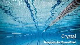  Presentation with pool lanes - Slide set consisting of swimming pool under water background and a teal colored foreground