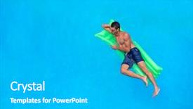  Presentation with swimming pool - Cool new PPT theme with swimming pool vacation and free backdrop and a  colored foreground