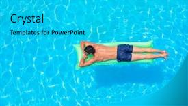  Presentation with ripple - Cool new PPT layouts with swimming pool vacation and free backdrop and a cyan colored foreground