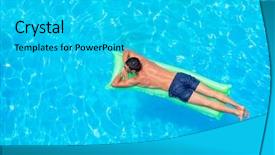  Presentation with swimming pool - Presentation consisting of swimming pool vacation and free background and a cyan colored foreground