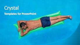  Presentation with swimming pool - Amazing presentation design having swimming pool vacation and free backdrop and a  colored foreground