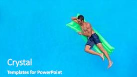 Presentation with ripple - Presentation design with swimming pool vacation and free background and a light gray colored foreground