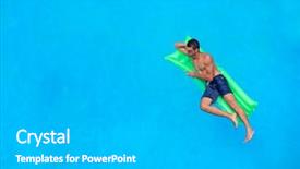  Presentation with swimming pool - Slides consisting of swimming pool vacation and free background and a light gray colored foreground