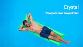  Presentation with swimming pool - PPT theme enhanced with swimming pool vacation and free background and a light gray colored foreground