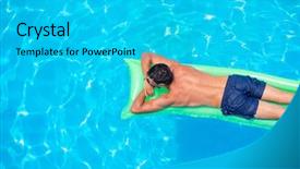  Presentation with swimming pool - Theme with swimming pool vacation and free background and a  colored foreground